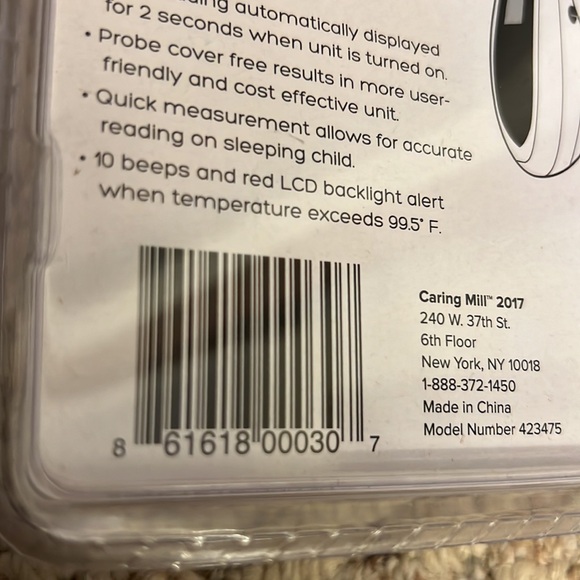 Caring Mill Instant Ear Thermometer, New
In factory sealed packaging - Picture 7 of 10
